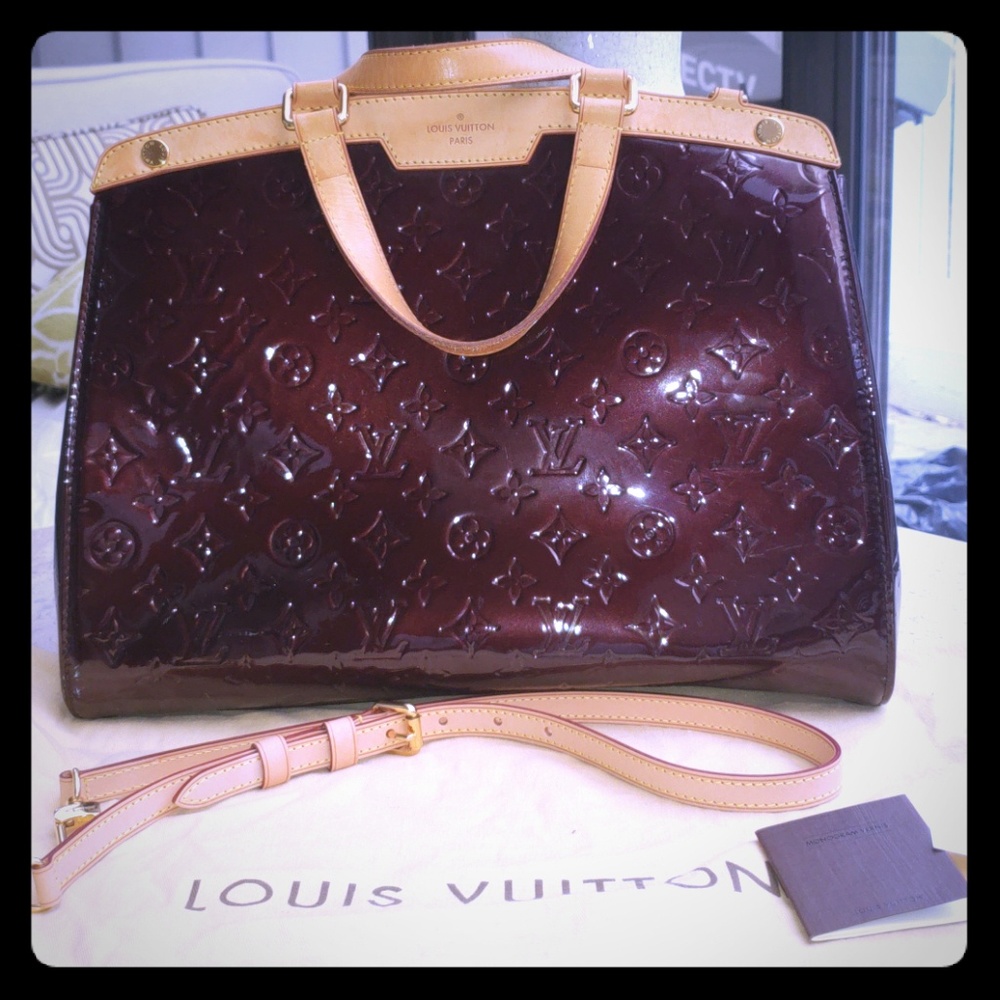 Burgandy Louis Vuitton Brea Monogram Vernis Bag